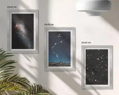 Sada obrazů na zeď se znamením zvěrokruhu galaxie a vesmíru pro Vodnáře