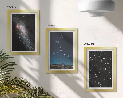 Sada tří obrazů pohled na vesmír v souhvězdí Panny a galaxii