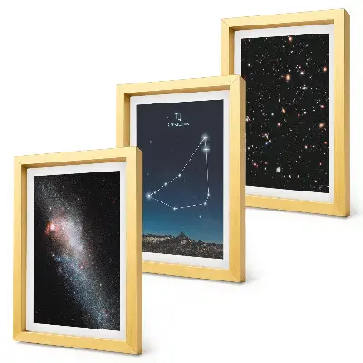 Vícedílný obraz v rámu souhvězdí Kozoroha, galaxie a hvězdy