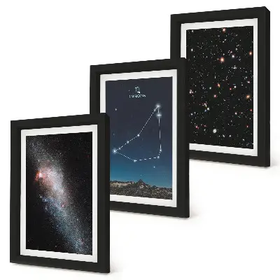 Vícedílný obraz v rámu souhvězdí Kozoroha, galaxie a hvězdy