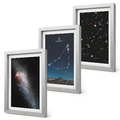 Vícedílný obraz v rámu souhvězdí Kozoroha, galaxie a hvězdy