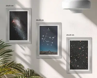 Sada obrazů na zeď se znamením zvěrokruhu Blíženci v galaktickém prostoru s hvězdami