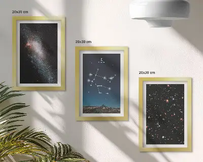 Sada obrazů na zeď se znamením zvěrokruhu Blíženci v galaktickém prostoru s hvězdami