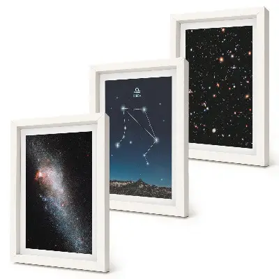 Vícedílný obraz v rámu vesmírná galaxie se souhvězdím Vah na noční obloze