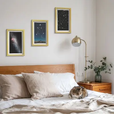 Vícedílný obraz v rámu vesmírná galaxie se souhvězdím Vah na noční obloze