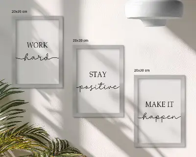 Sada nástěnných obrazů minimalistické motivační citáty pro inspiraci