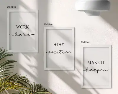 Sada nástěnných obrazů minimalistické motivační citáty pro inspiraci