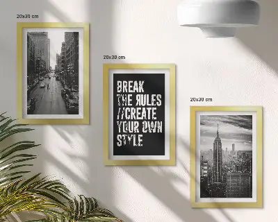 Sada tří obrazů městské ulice v černé a bílé s inspirativním nápisem
