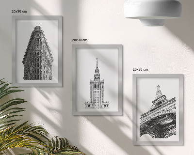 Vícedílný obraz v rámu Architektonické budovy v černobílém minimalismu
