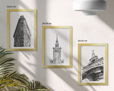 Vícedílný obraz v rámu Architektonické budovy v černobílém minimalismu