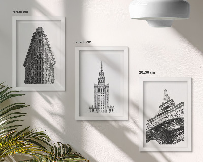 Vícedílný obraz v rámu Architektonické budovy v černobílém minimalismu