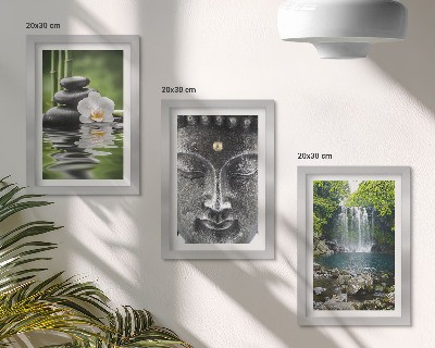Sada obrazů na zeď Harmonie přírody s kameny, vodou a Buddhou