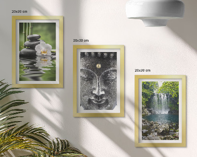 Sada obrazů na zeď Harmonie přírody s kameny, vodou a Buddhou