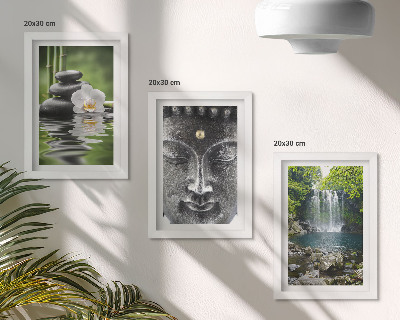 Sada obrazů na zeď Harmonie přírody s kameny, vodou a Buddhou