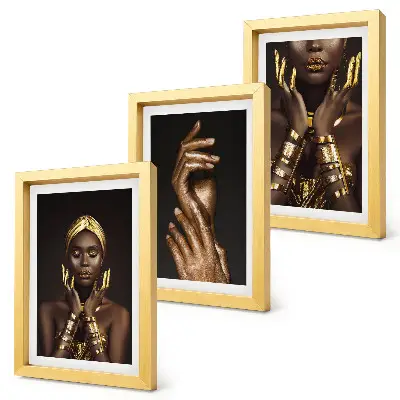 Sada obrazů na zeď elegantní portréty africké ženy