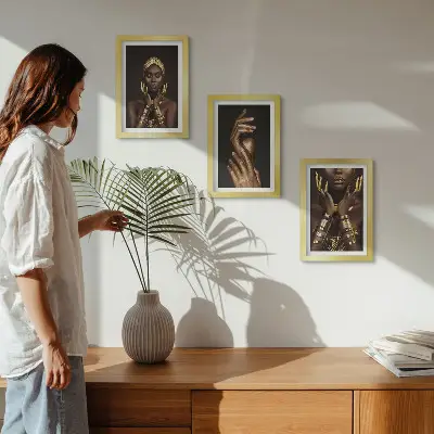 Sada obrazů na zeď elegantní portréty africké ženy