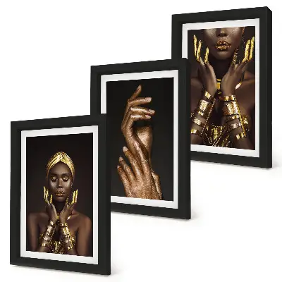 Sada obrazů na zeď elegantní portréty africké ženy
