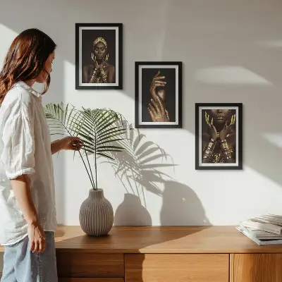 Sada obrazů na zeď elegantní portréty africké ženy