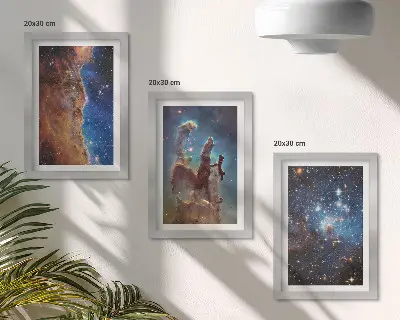 Sada obrazů na zeď vesmírné krajiny s galaxiemi a mlhovinami