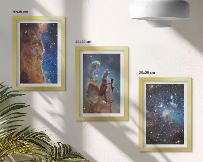 Sada obrazů na zeď vesmírné krajiny s galaxiemi a mlhovinami