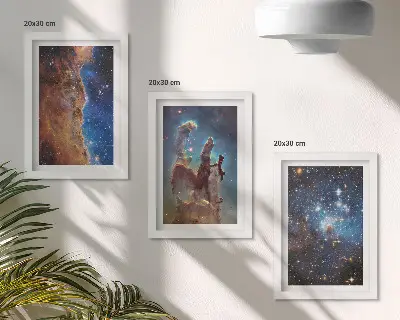 Sada obrazů na zeď vesmírné krajiny s galaxiemi a mlhovinami