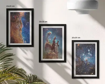 Sada obrazů na zeď vesmírné krajiny s galaxiemi a mlhovinami