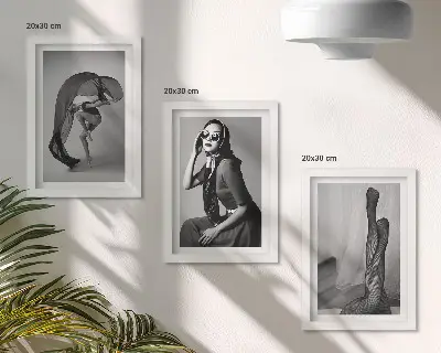 Sada obrazů na zeď stylové černobílé portréty žen v elegantních pózách