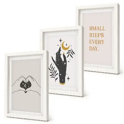 Sada obrazů na zeď minimalistické ilustrace s boho textem