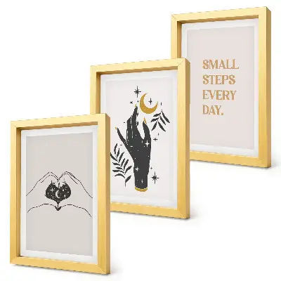Sada obrazů na zeď minimalistické ilustrace s boho textem
