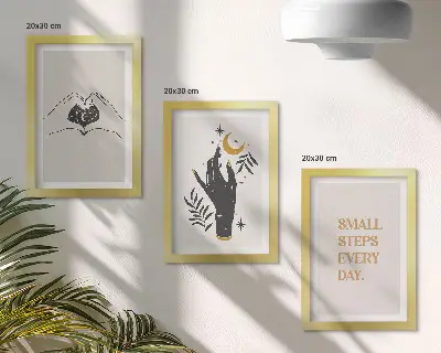 Sada obrazů na zeď minimalistické ilustrace s boho textem