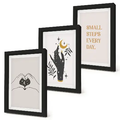 Sada obrazů na zeď minimalistické ilustrace s boho textem