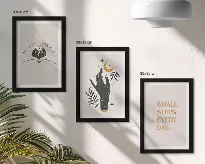 Sada obrazů na zeď minimalistické ilustrace s boho textem