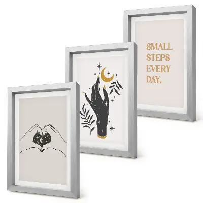 Sada obrazů na zeď minimalistické ilustrace s boho textem