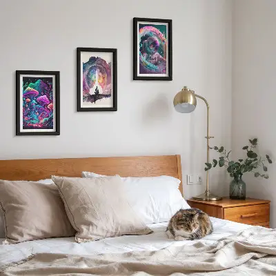 Sada obrazů na zeď s barevnými ilustracemi ve stylu fantasy umění