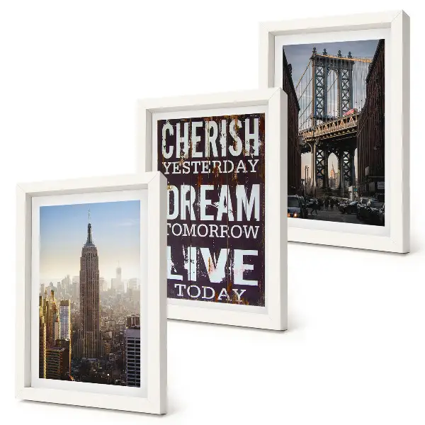 Sada obrazů na zeď krajiny New Yorku s inspirativním citátem