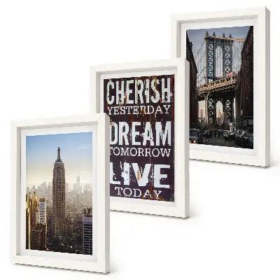 Sada obrazů na zeď krajiny New Yorku s inspirativním citátem