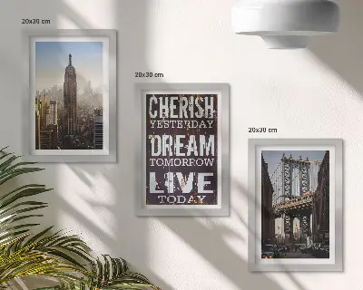 Sada obrazů na zeď krajiny New Yorku s inspirativním citátem