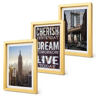 Sada obrazů na zeď krajiny New Yorku s inspirativním citátem