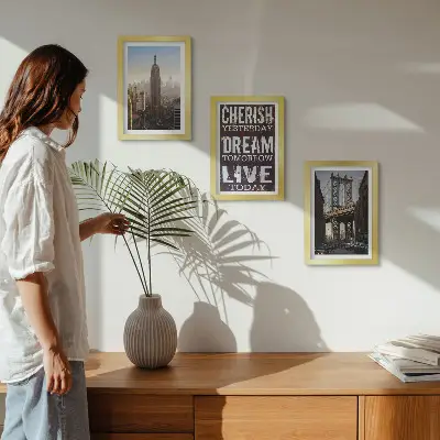 Sada obrazů na zeď krajiny New Yorku s inspirativním citátem