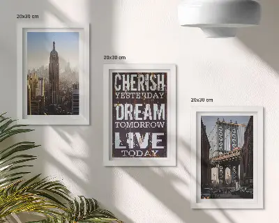 Sada obrazů na zeď krajiny New Yorku s inspirativním citátem