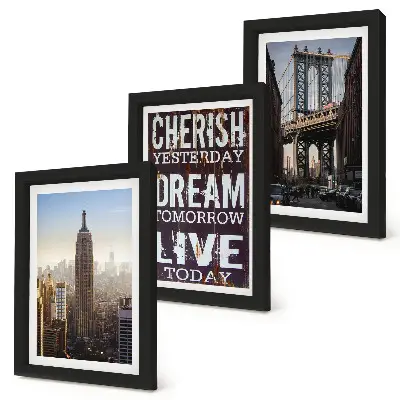 Sada obrazů na zeď krajiny New Yorku s inspirativním citátem