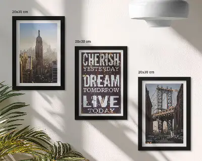 Sada obrazů na zeď krajiny New Yorku s inspirativním citátem