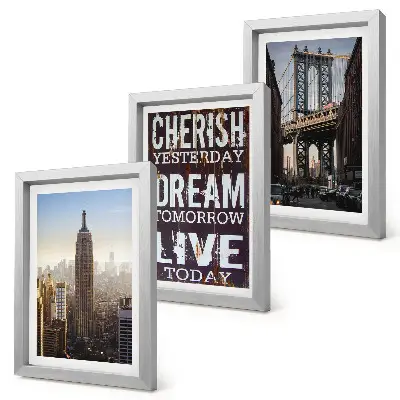 Sada obrazů na zeď krajiny New Yorku s inspirativním citátem
