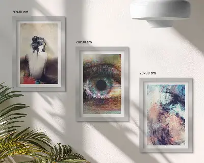 Sada obrazů na zeď portrét ženy s abstraktními barvami očí