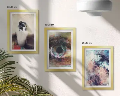 Sada obrazů na zeď portrét ženy s abstraktními barvami očí