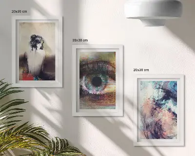Sada obrazů na zeď portrét ženy s abstraktními barvami očí