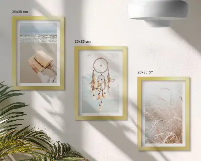 Vícedílný obraz v rámu klidná krajina s jemnými letními výhledy v boho stylu