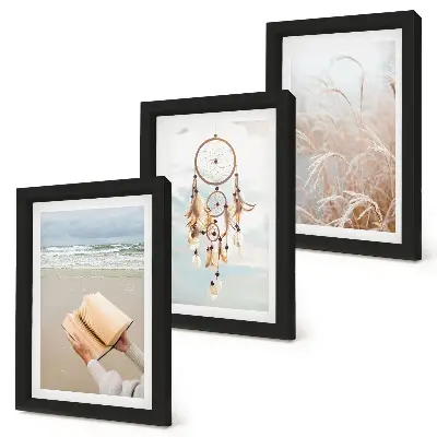 Vícedílný obraz v rámu klidná krajina s jemnými letními výhledy v boho stylu