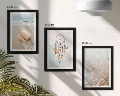 Vícedílný obraz v rámu klidná krajina s jemnými letními výhledy v boho stylu