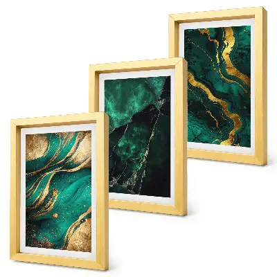 Sada tří obrazů elegantní abstraktní kamenné vzory